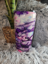 Load image into Gallery viewer, Purple and Pink Swirl Tumbler - 20 oz curve