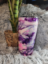 Load image into Gallery viewer, Purple and Pink Swirl Tumbler - 20 oz curve