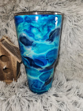 Load image into Gallery viewer, Blue Swirl Tumbler - 30 oz Curve