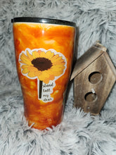 Load image into Gallery viewer, Orange Swirl with Sunflowers Tumbler - 20 oz
