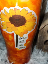 Load image into Gallery viewer, Orange Swirl with Sunflowers Tumbler - 20 oz
