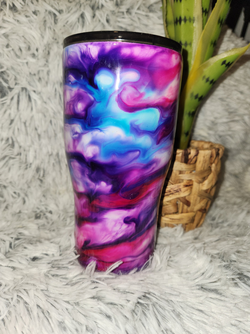 Pink, Purple and Blue Swirl Tumbler - 20 oz Curve